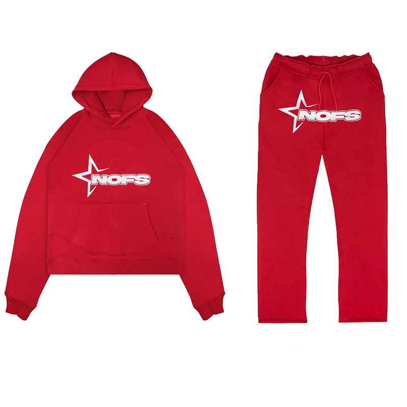 Men's Y2K Tracksuit Set  Hooded Sweatshirt and Pants, Gothic Hip-hop Punk Rock Streetwear.