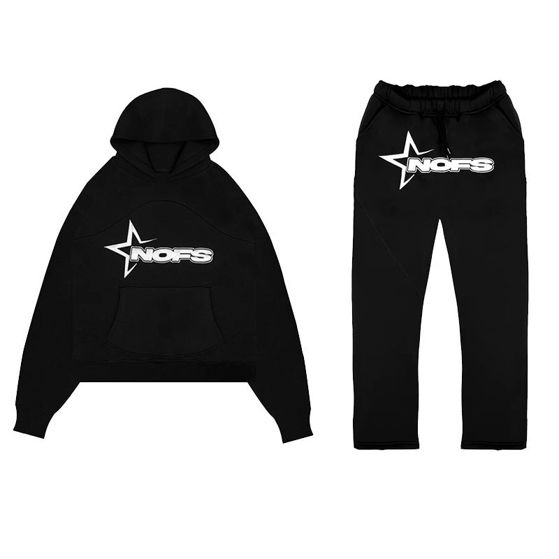 Men's Y2K Tracksuit Set  Hooded Sweatshirt and Pants, Gothic Hip-hop Punk Rock Streetwear.